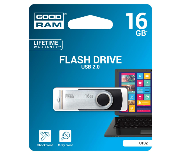 GOODRAM 16GB UTS2 odczyt 20MB/s USB 2.0 czarny - 303203 - zdjęcie 3